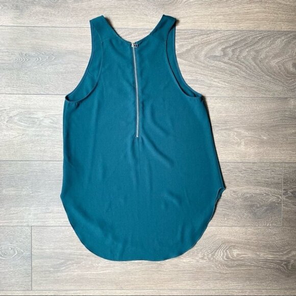 Aritzia Wilfred Sevres Blouse Tank top Sleeveless Zip Back Dark Green Size XS - Picture 13 of 16